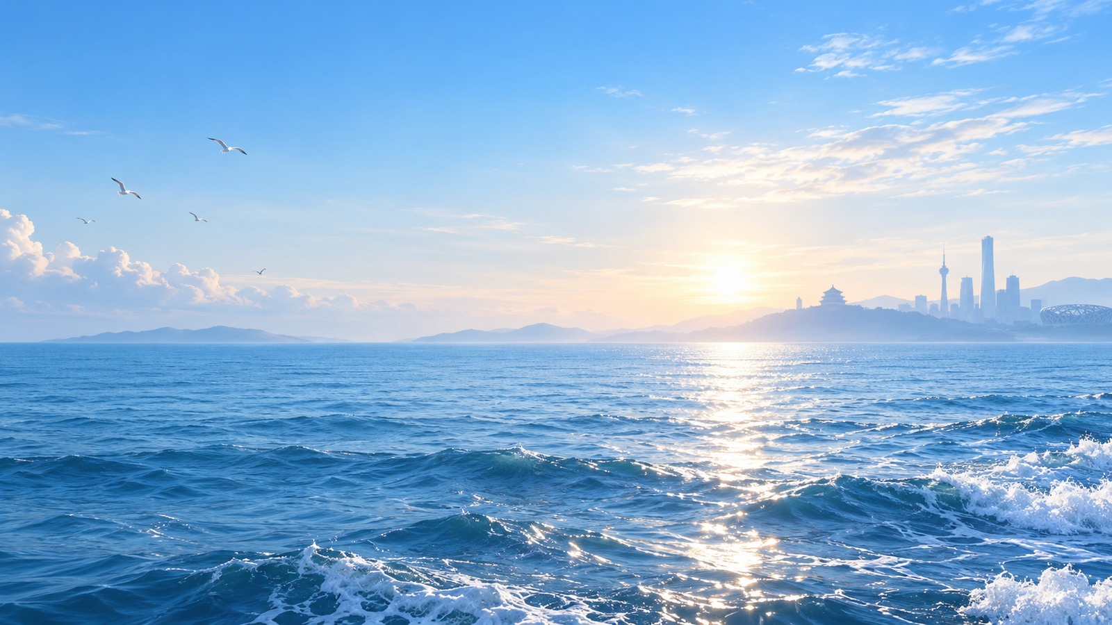 北京骨灰海撒案例海上场景